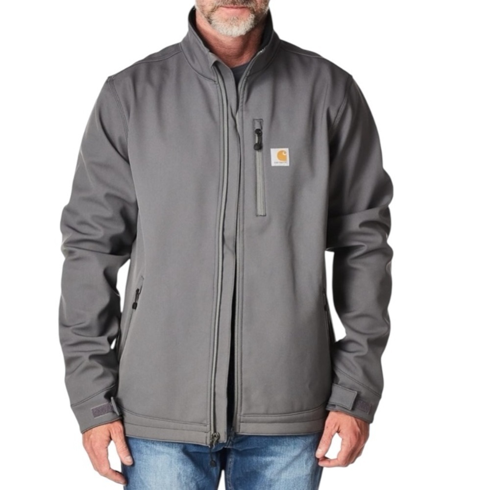 NWT Carhartt Men's Rain Defender Relax Fit Heavyweight Softshell Jacket Charcoal - Picture 15 of 15